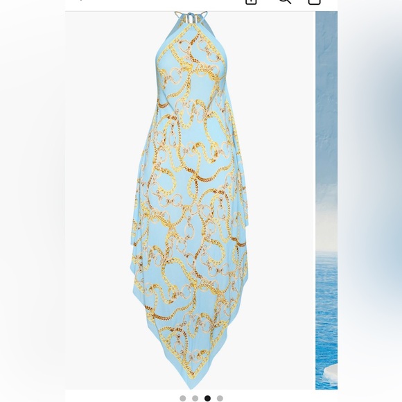 L’ AGENCE🔥🌴 Elise Chain print halter Cover up Dress - Picture 7 of 11